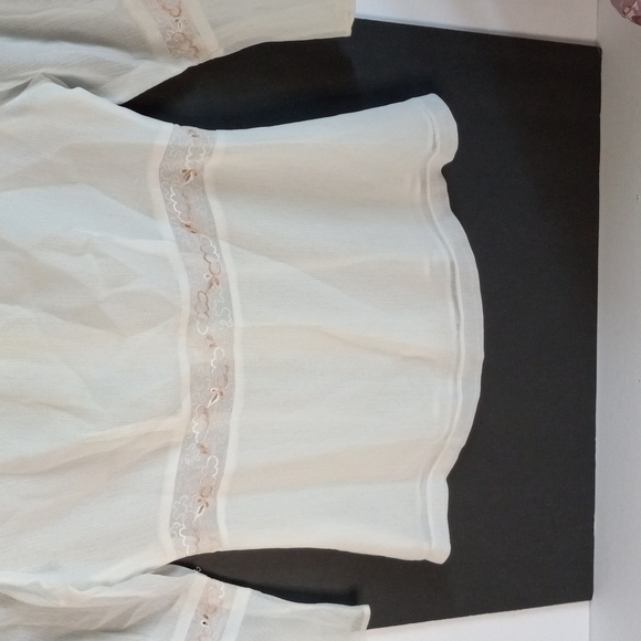Sifa Fashion Vtg Ivory Sheer Top - Picture 5 of 9